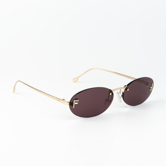 Fendi FIRST CRYSTAL Men Sunglasses Gold Violet Oval FE4075US 30Y AUTHENTIC - Picture 4 of 12
